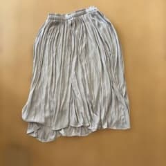 プリーツスカート ロング丈 ベージュ　グレー