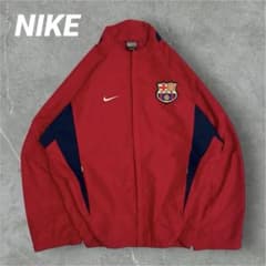 人気チーム】NIKE ナイロンジャケット バルセロナ 刺繍 00s ボルドー