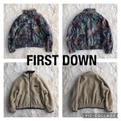 FIRSTDOWNファーストダウンリバーシブルボアフリースジャケットリアル 