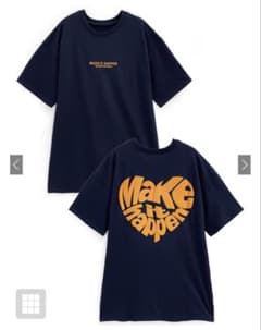 GRL ハートプリントビッグTシャツ ネイビーのサムネイル