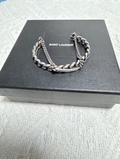 SAINT LAURENT チェーンデザインバングル ブレスレット シルバーのサムネイル