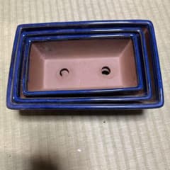 盆栽鉢 3点セット 長方形 植木鉢 陶器製 - メルカリ
