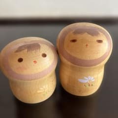 A2G42■山中三平 創作こけし セット 創作こけし 山中三平 2体セット 伝統工芸品 生前整理 美術品 昭和
