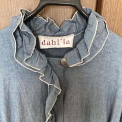 dahl'ia デニムブルー フリル付きワンピースのサムネイル