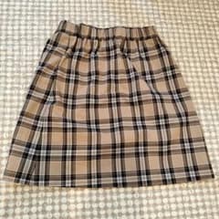 GU　140cm　チェック柄ジッパースカート ベージュ・ブラックのサムネイル