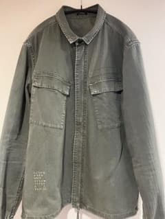 デンハム ENDERS SHIRT WWH ウォッシュド ミリタリー シャツLのサムネイル