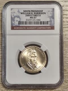 NGC MS67☆2009P アメリカ 9代大統領 1ドル コイン 硬貨 - メルカリ