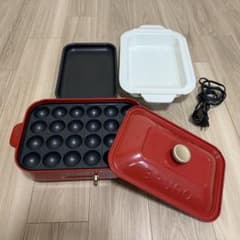 BRUNO コンパクトホットプレート レッド たこ焼き セラミック鍋付