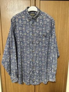 80s〜90s WOOLRICH フィッシング柄 BDシャツ XL相当のサムネイル