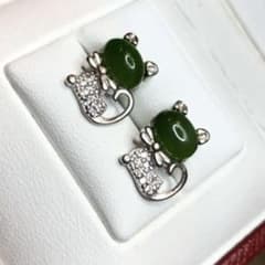 翡翠 和田玉(碧玉 )イヤリング ピアス 1点物‼️ - メルカリ