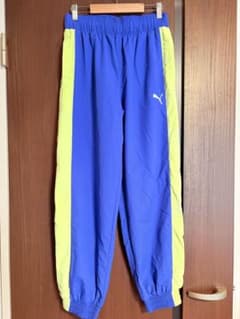 PUMA ナイロン ジョガー パンツ ブルー イエロー Mサイズ メンズのサムネイル