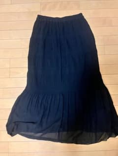 ブラック シフォン プリーツロングスカートのサムネイル