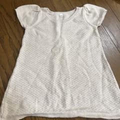 無印良品 半袖ニット ベージュ 100cm ワンピース 綿100 チュニック