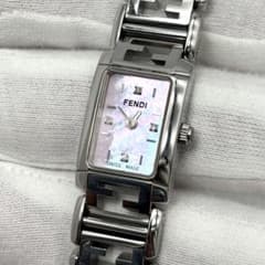 電池新品/極美品】フェンディ 1200L ピンクシェル 4Pダイヤ 稼働