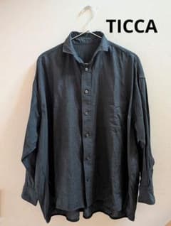TICCA リネン 麻 スクエアビッグシャツ somelos ダークグリーン美品