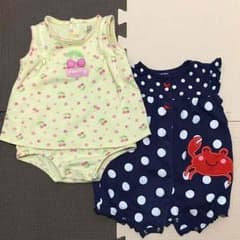 【まぁぼぅ様専用】値下げ☆carter's ロンパース2枚セット 6Mのサムネイル