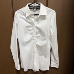 LES MUES Femme フロントギャザー 長袖シャツ ホワイトのサムネイル