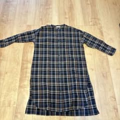 ☆値下げ☆earth music &ecologyチェック柄 シャツワンピ七分袖のサムネイル