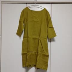 エコロコ　オリーブグリーン 七分袖 Aラインチュニックのサムネイル