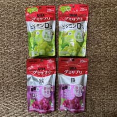 UHA味覚糖 グミサプリ ビタミンD3 鉄 4袋セットのサムネイル
