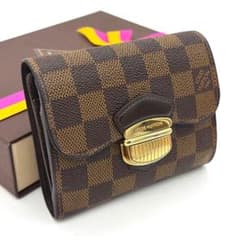 【美品】 ルイヴィトン ダミエ ポルトフォイユ ジョイ カード9枚 三つ折り ルイヴィトン ダミエ 三つ折り財布 ポルトフォイユジョイ ブラウン 14