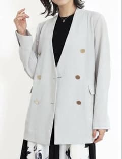 ヤマダヤ 福袋 FENNEL ノーカラー ダブルジャケット ライトグレー