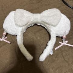ホワイトリボン耳カチューシャのサムネイル