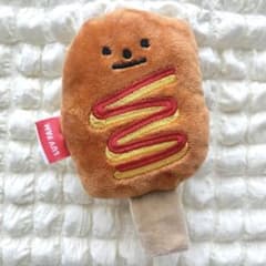 韓国風 犬用おもちゃ ハットグ型 ぬいぐるみトイ 音が鳴るのサムネイル