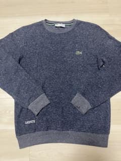 LACOSTE ラコステ クルーネック ニット セーター 杢グレー Mのサムネイル