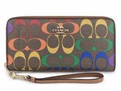 COACH C4537 レインボー シグネチャー 長財布 ストラップ付のサムネイル