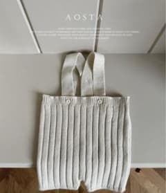 aosta lip knit suspenders アイボリー　S