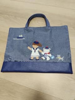 familiar　海へ行こう 刺繍 デニムバッグのサムネイル