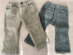 コーデュロイデニムパンツ　2枚セット　サイズ90のサムネイル