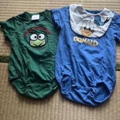 ケロケロケロッピとドナルドダックのロンパース 80cm 綿100%のサムネイル