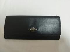 【値下げしました】COACH 長財布 ブラック レザーのサムネイル