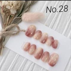 ネイルチップ　No.28 桃ネイル　ピーチネイル　ニュアンス　水滴　果物ネイルのサムネイル