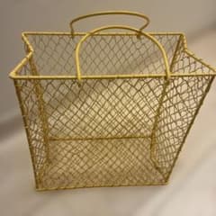 [早い者勝ち!!]ワイヤーバスケット 収納かご イエロー バッグのサムネイル