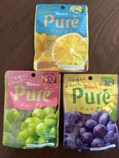 퓨레구미 3봉 세트 레몬 무스카트 포도 구미 포인트 소화 과자