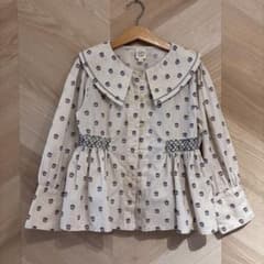 apolina 24AW 新品未使用　7-9y ベージュ 花柄刺繍 長袖シャツ 美品 Apolina 長袖ブラウス 花柄 7-9Y - メルカリ