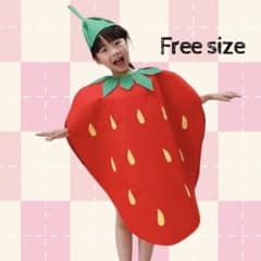 인기 아동복 과일 코스프레 딸기 레드 물방울 모자 세트 원피스