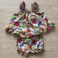 RJC フラワープリント トップスとショーツセット 80 女の子　ハワイのサムネイル