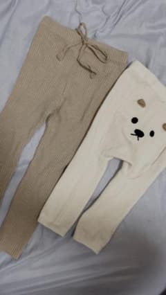 韓国こども服　リブレギンス　くまちゃんタイツのサムネイル