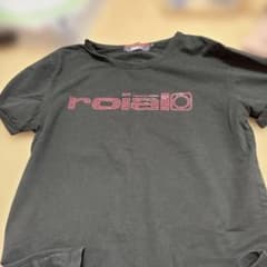 ROIAL 半袖Tシャツ ラインストーンロゴ ブラックのサムネイル