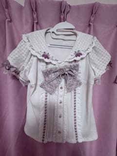 LIZLISA ストロベリー刺繍セーラーリブブラウス 半袖 いちご - メルカリ