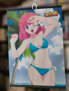 テクモ ミニスカポリス2 あかね(水着) B2タペストリー（中古美品