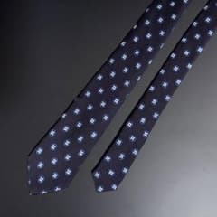 EMPORIO ARMANI ネクタイ ダークネイビー 小紋柄 シルクのサムネイル