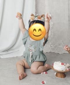 ベビー ドレス バースデー 1歳 誕生日 韓国 80 ロンパース　カバーオールのサムネイル