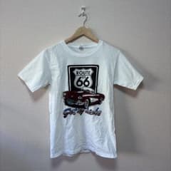 Route66 クラシックカー Tシャツ USA古着 S 白