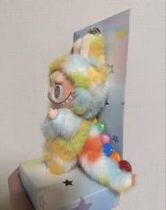 ジモモ　zimomo グレー　labubuカラフルウサギ耳ぬいぐるみ ジモモ zimomo海外限定虹色 labubuカラフルウサギ耳ぬいぐるみ