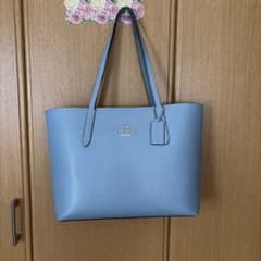 COACH トートバッグ ライトブルー レザー - メルカリ